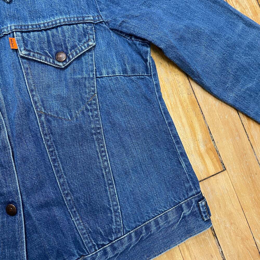 Outstanding Vintage 60s/70s Levi's for Gals Orange Tab Fitted Denim Jacket Size - Picture 5 of 7